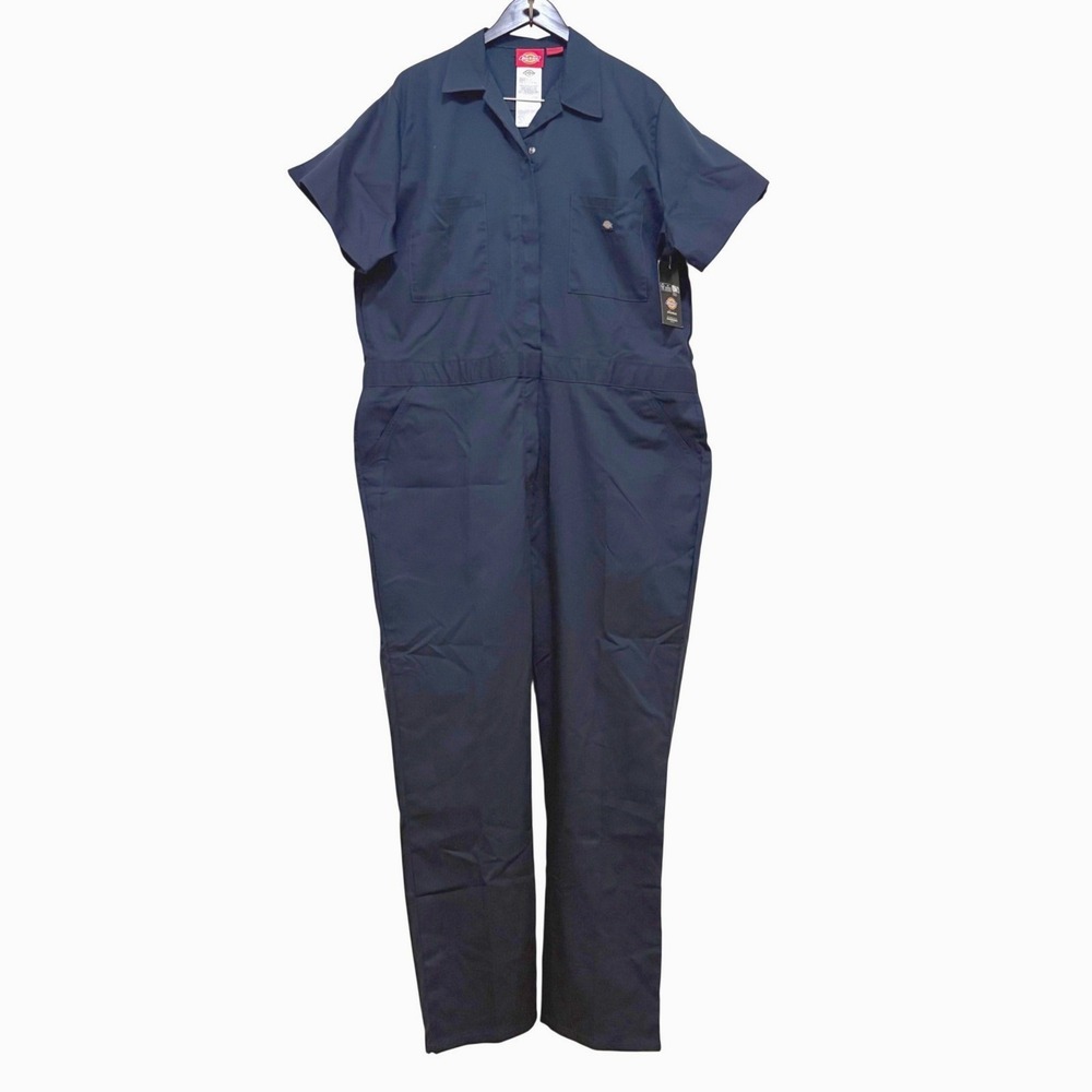 NEW Dickies Short Sleeve Coveralls Womens 2X Navy Blue Jumpsuit Boiler Utility